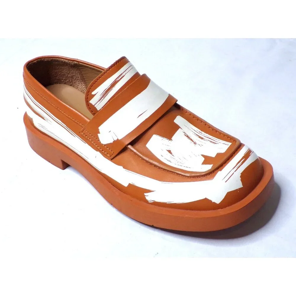 🆕CAMPERLAB 198 Loafer Shoes Brown White Leather 11 - Picture 9 of 12